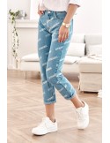 Pantaloni blugi cu inscriptii Boyfriend 1125 - Magazin online - Boutique